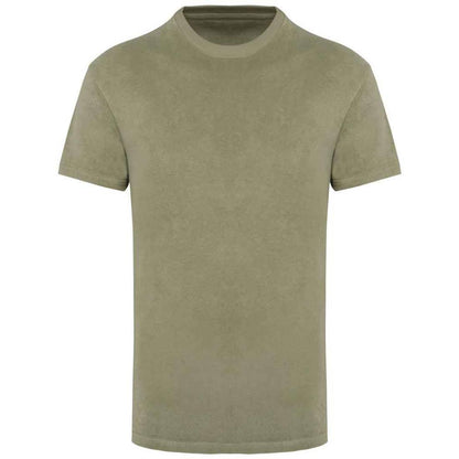Almond Green - Front - Native Spirit Unisex Adult Terry Towel T-Shirt
