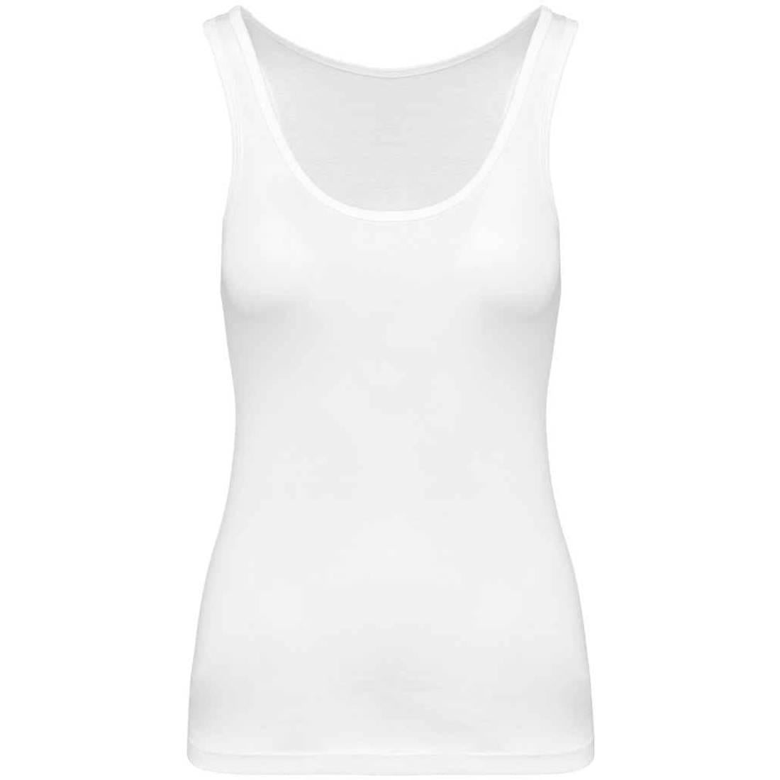 White - Front - Kariban Womens-Ladies Plain Eco Friendly Tank Top