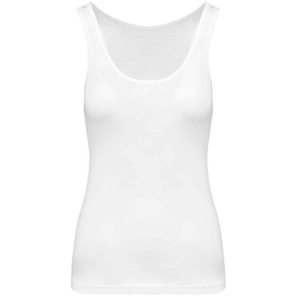 White - Front - Kariban Womens-Ladies Plain Eco Friendly Tank Top
