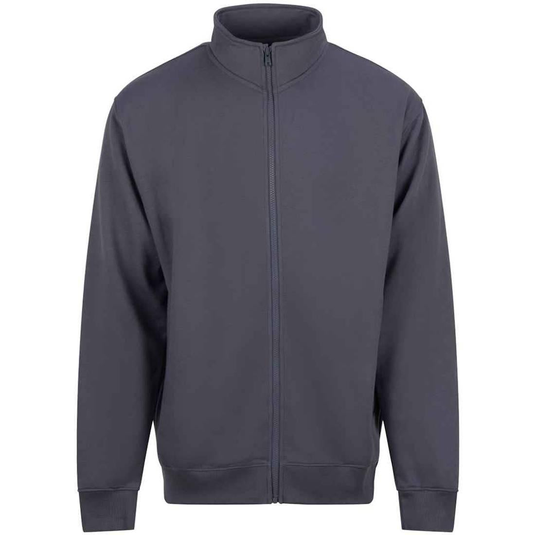 Solid Grey - Front - PRO RTX Mens Full Zip Sweatshirt