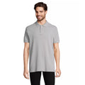 Pure Grey - Front - SOLS Unisex Adult Pacific Pique Twin Needle Stitch Polo Shirt