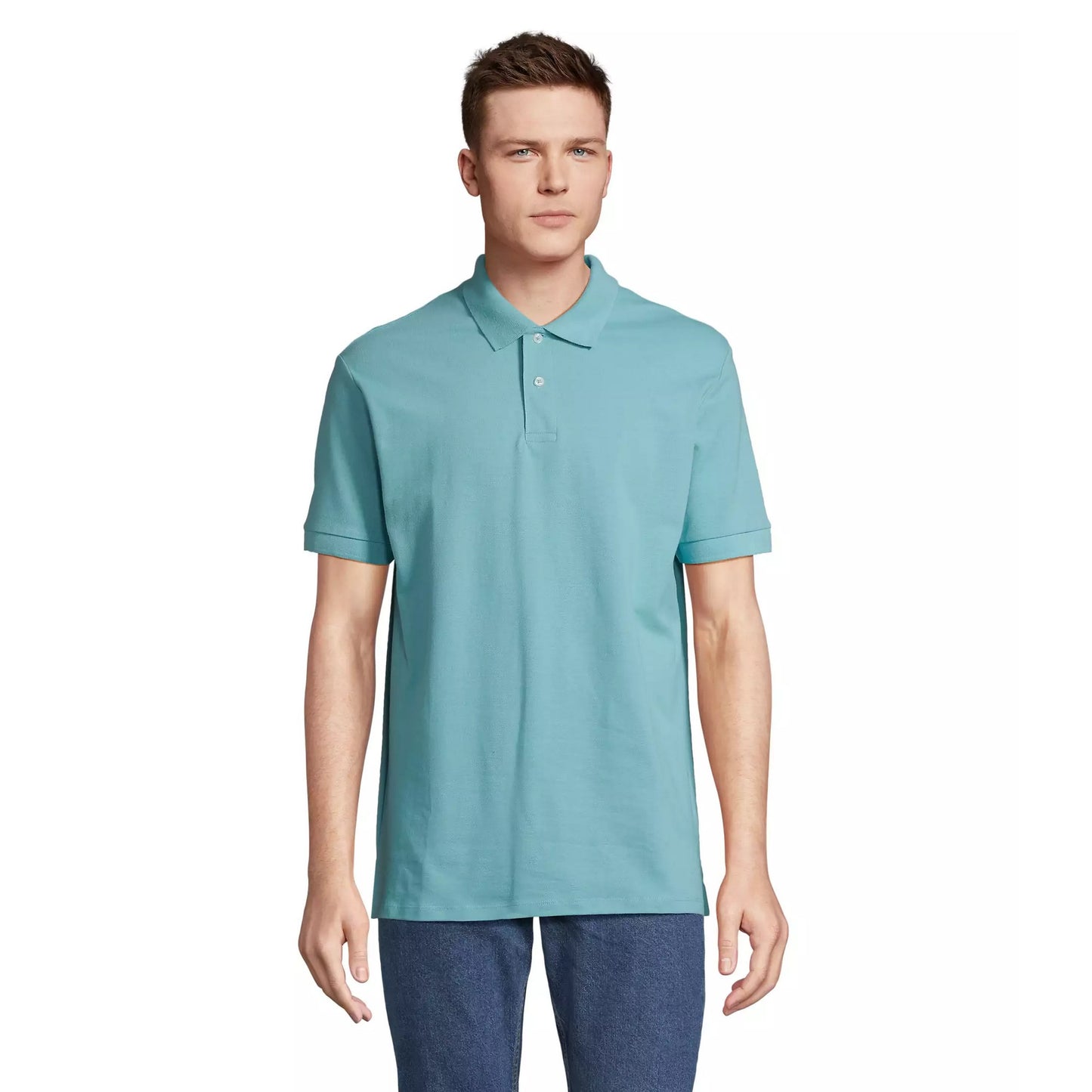 Pool Blue - Front - SOLS Unisex Adult Pacific Pique Twin Needle Stitch Polo Shirt