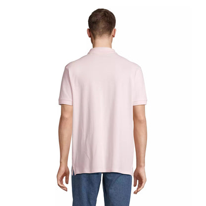 Pale Pink - Back - SOLS Unisex Adult Pacific Pique Twin Needle Stitch Polo Shirt