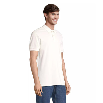 Off White - Side - SOLS Unisex Adult Pacific Pique Twin Needle Stitch Polo Shirt