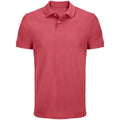 Folk Pink - Front - SOLS Unisex Adult Pacific Pique Twin Needle Stitch Polo Shirt