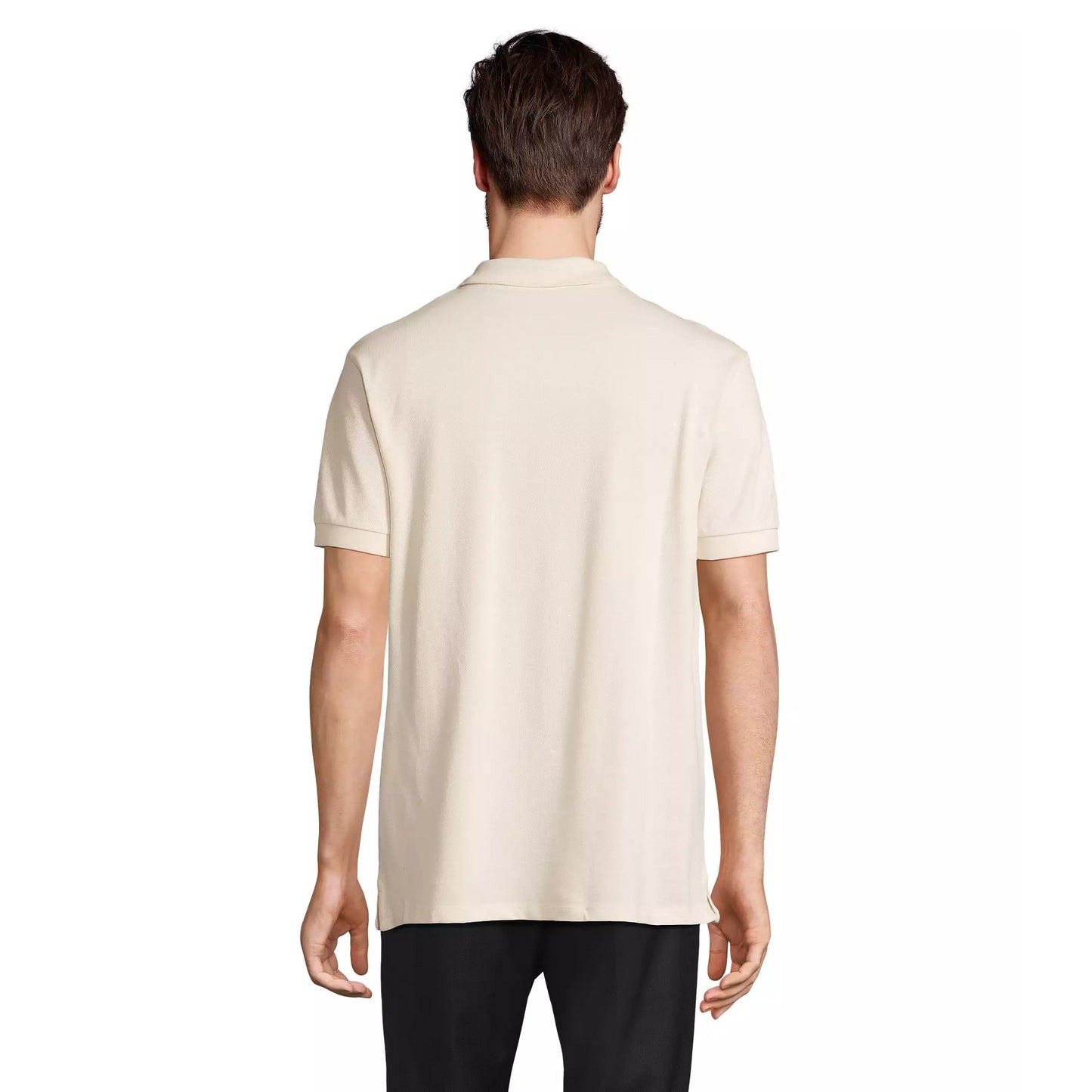 Natural - Back - SOLS Unisex Adult Pacific Pique Twin Needle Stitch Polo Shirt