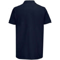 French Navy - Back - SOLS Unisex Adult Pacific Pique Twin Needle Stitch Polo Shirt