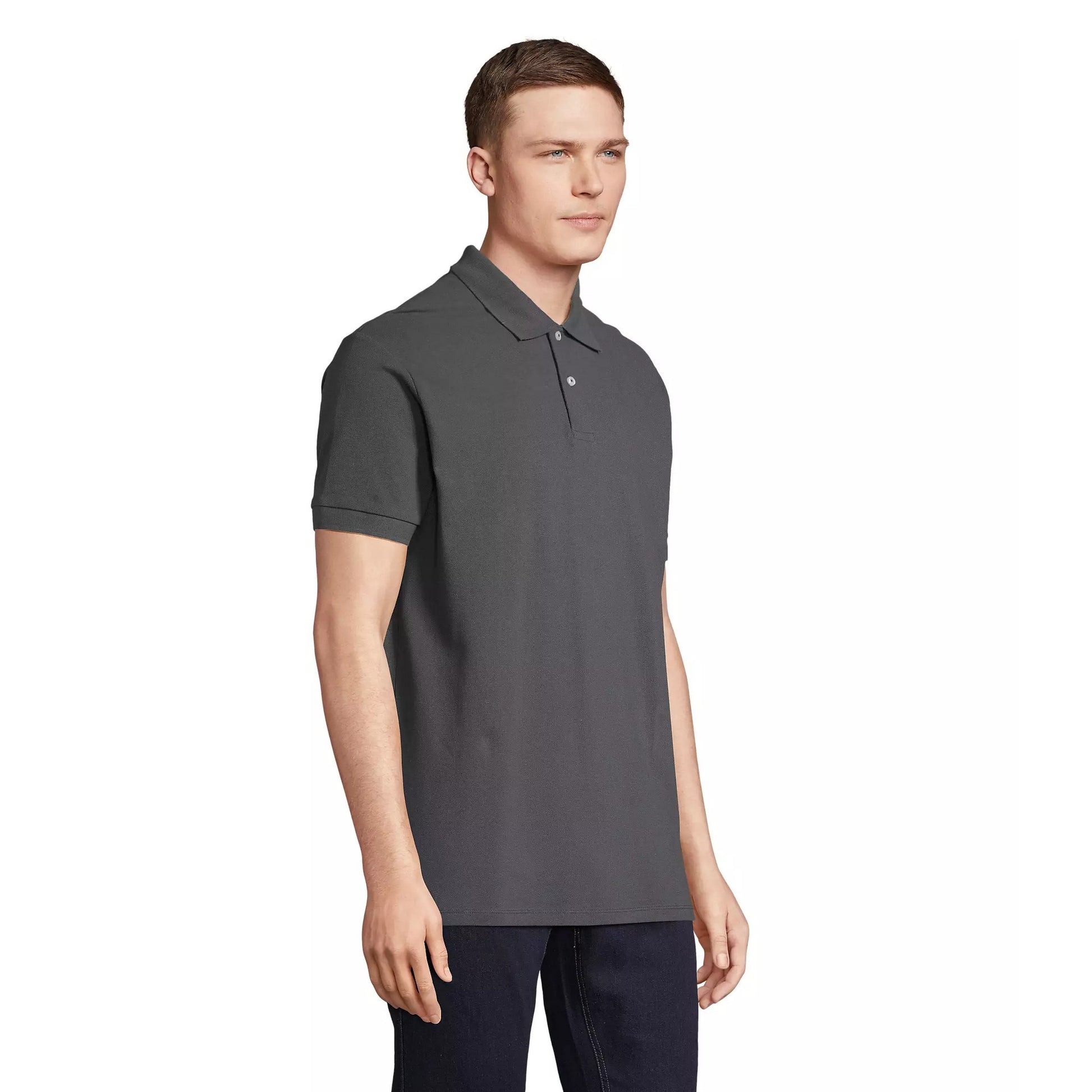 Mouse Grey - Side - SOLS Unisex Adult Pacific Pique Twin Needle Stitch Polo Shirt