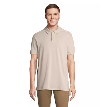 Linen - Front - SOLS Unisex Adult Pacific Pique Twin Needle Stitch Polo Shirt