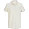 Natural - Front - SOLS Unisex Adult Pacific Pique Twin Needle Stitch Polo Shirt