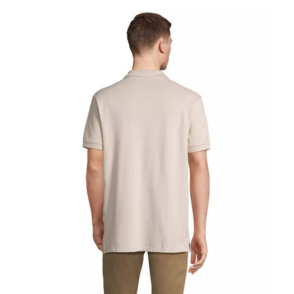 Linen - Back - SOLS Unisex Adult Pacific Pique Twin Needle Stitch Polo Shirt
