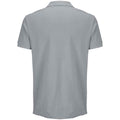 Pure Grey - Back - SOLS Unisex Adult Pacific Pique Twin Needle Stitch Polo Shirt