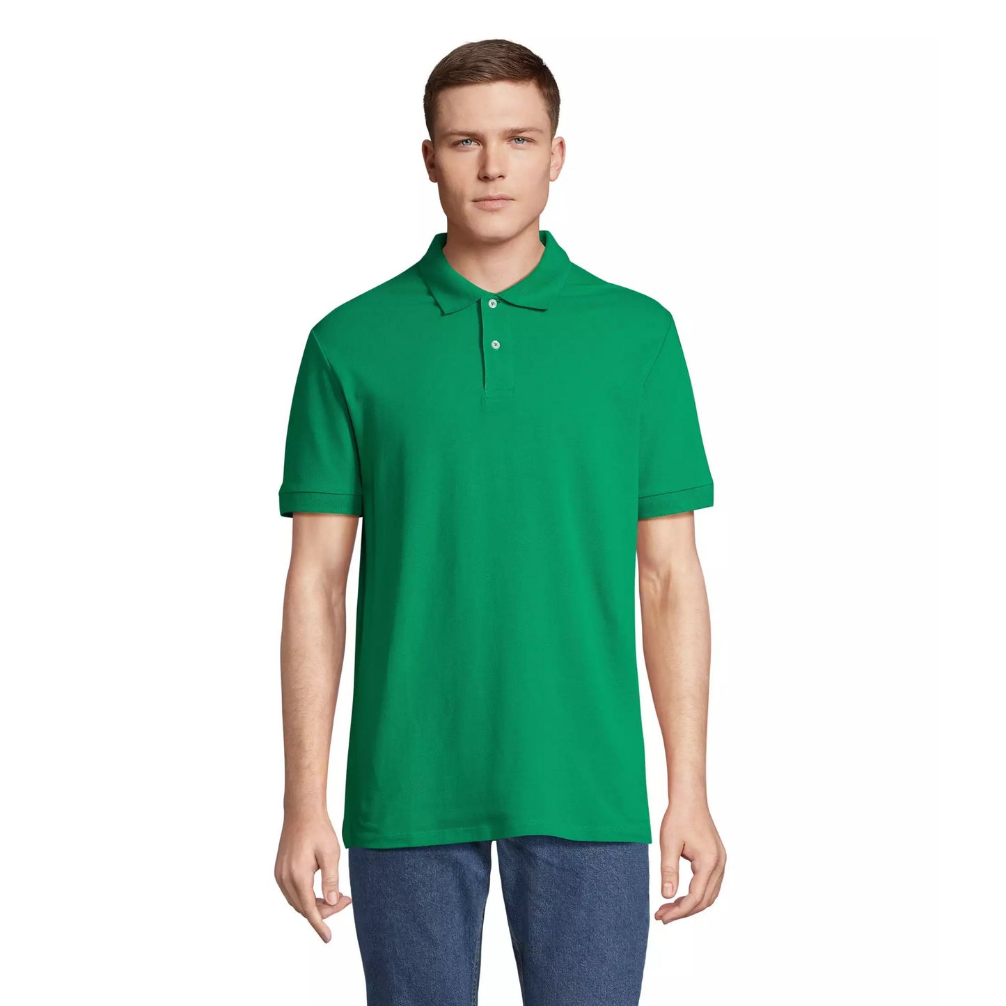 Kelly Green - Front - SOLS Unisex Adult Pacific Pique Twin Needle Stitch Polo Shirt