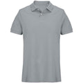 Pure Grey - Front - SOLS Unisex Adult Pacific Pique Twin Needle Stitch Polo Shirt