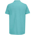 Pool Blue - Back - SOLS Unisex Adult Pacific Pique Twin Needle Stitch Polo Shirt