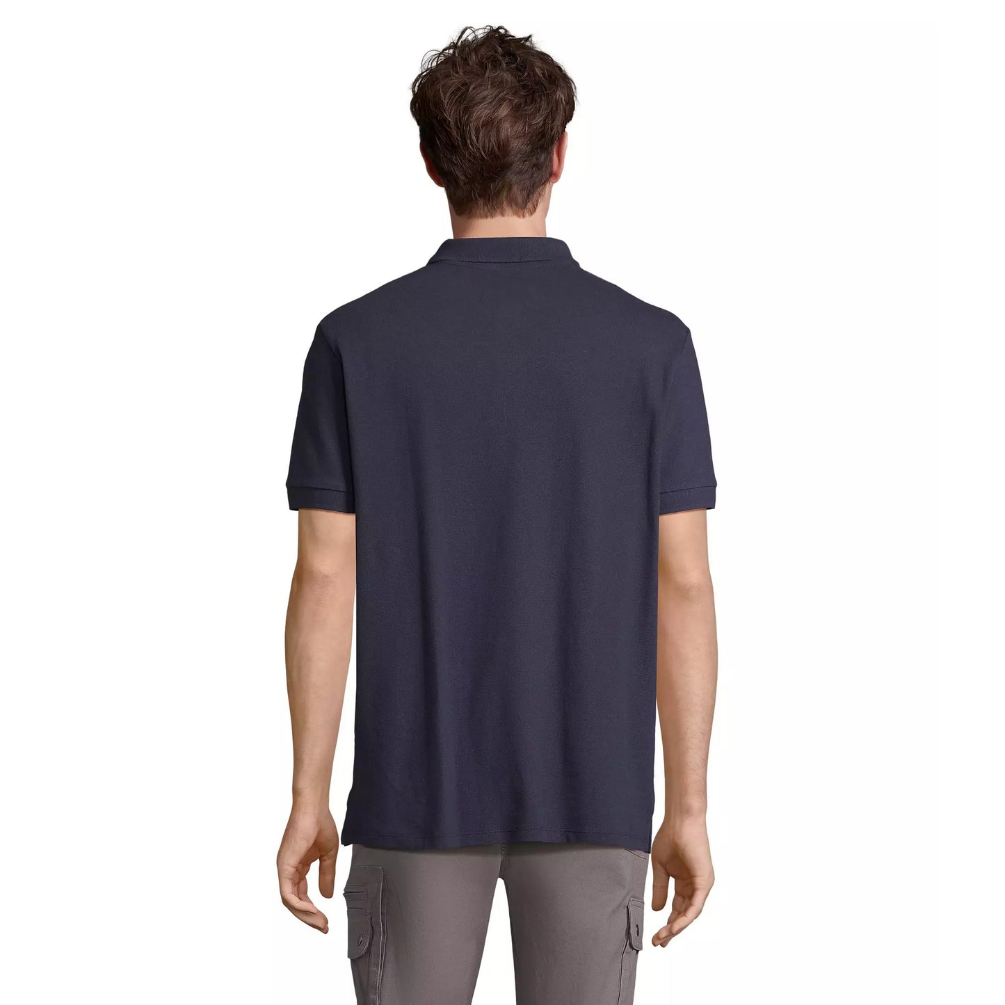 French Navy - Back - SOLS Unisex Adult Pacific Pique Twin Needle Stitch Polo Shirt