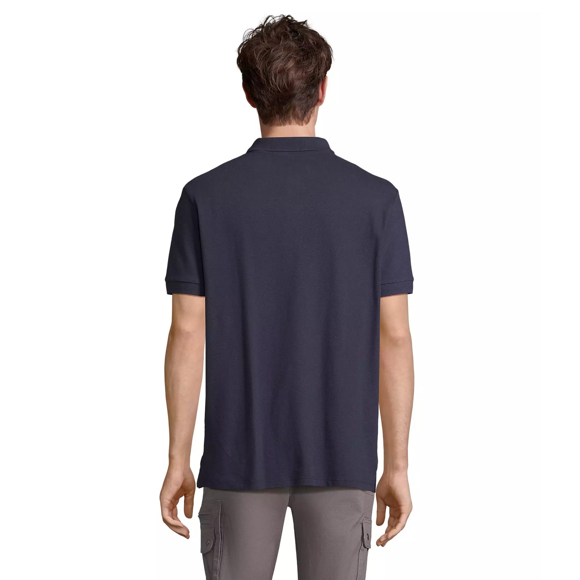 French Navy - Back - SOLS Unisex Adult Pacific Pique Twin Needle Stitch Polo Shirt
