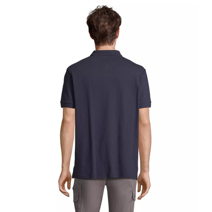 French Navy - Back - SOLS Unisex Adult Pacific Pique Twin Needle Stitch Polo Shirt