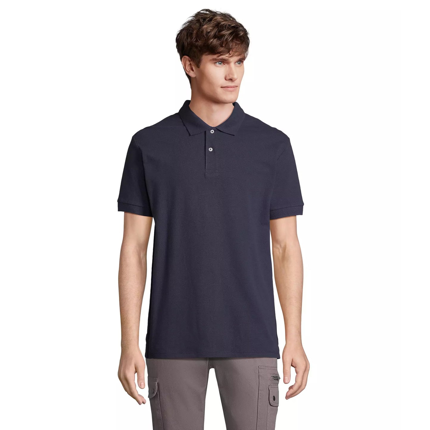 French Navy - Front - SOLS Unisex Adult Pacific Pique Twin Needle Stitch Polo Shirt