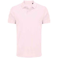 Pale Pink - Front - SOLS Unisex Adult Pacific Pique Twin Needle Stitch Polo Shirt