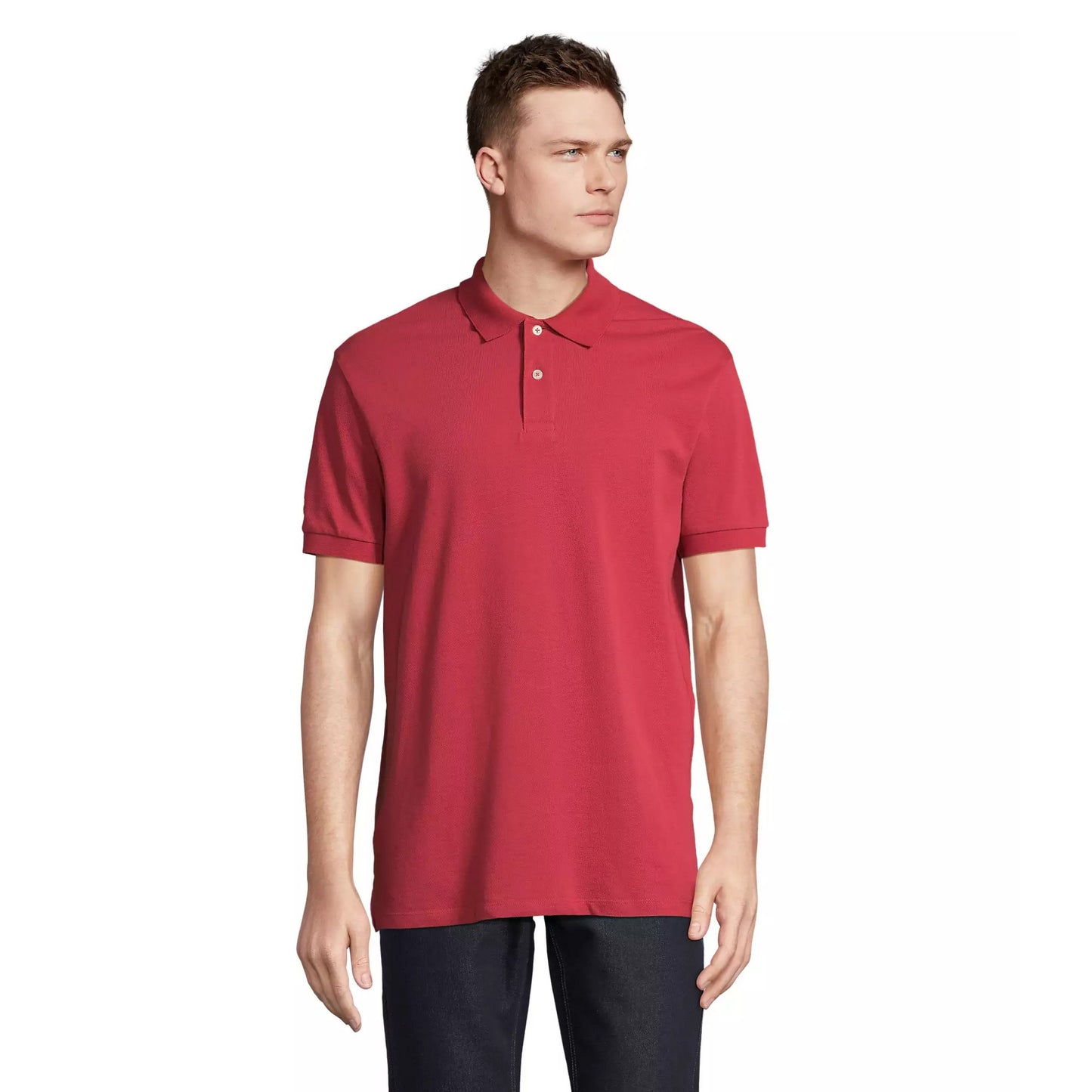 Folk Red - Front - SOLS Unisex Adult Pacific Pique Twin Needle Stitch Polo Shirt