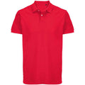 Red - Front - SOLS Unisex Adult Pacific Pique Twin Needle Stitch Polo Shirt