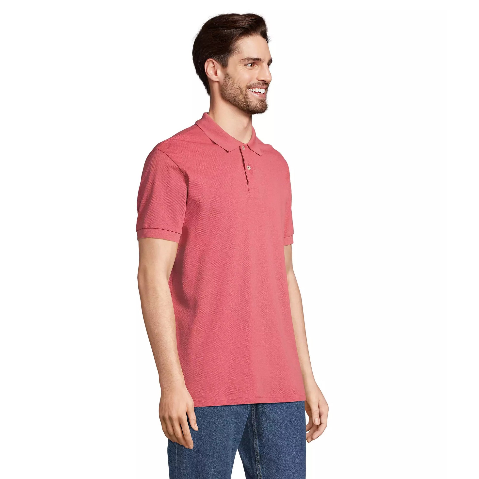 Folk Pink - Side - SOLS Unisex Adult Pacific Pique Twin Needle Stitch Polo Shirt