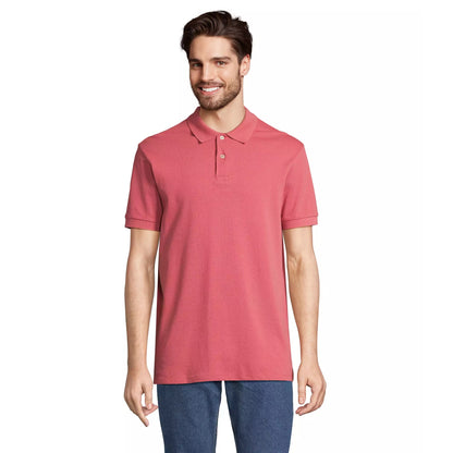 Folk Pink - Front - SOLS Unisex Adult Pacific Pique Twin Needle Stitch Polo Shirt