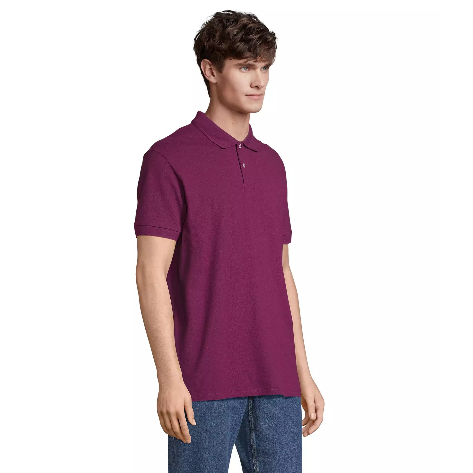 Astral Purple - Side - SOLS Unisex Adult Pacific Pique Twin Needle Stitch Polo Shirt