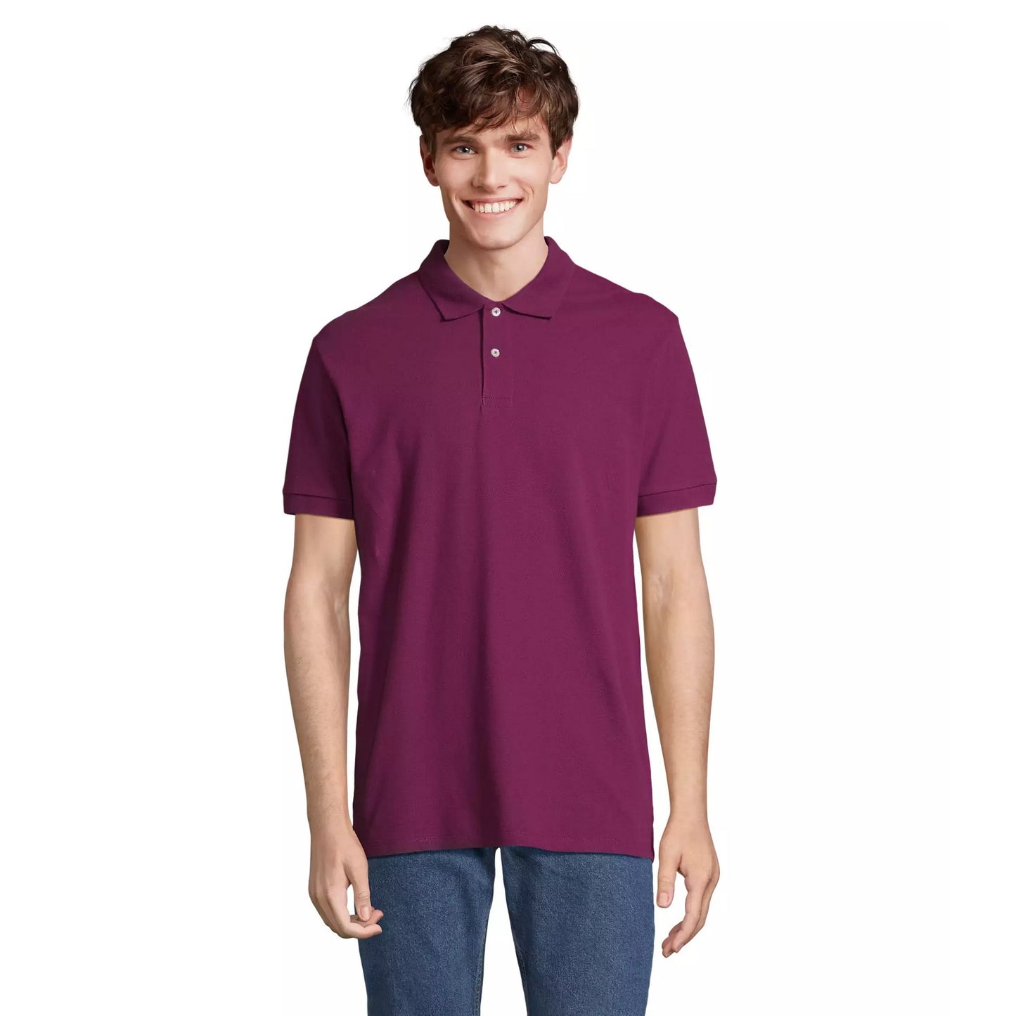 Astral Purple - Front - SOLS Unisex Adult Pacific Pique Twin Needle Stitch Polo Shirt