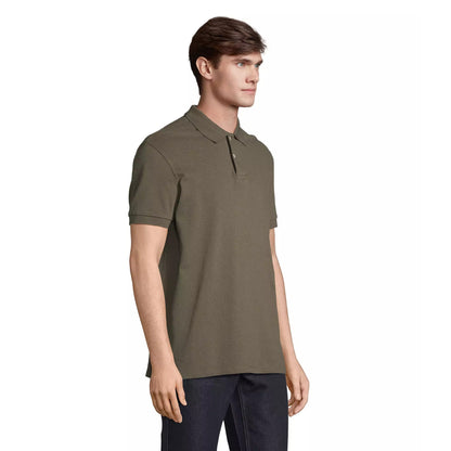 Army - Side - SOLS Unisex Adult Pacific Pique Twin Needle Stitch Polo Shirt