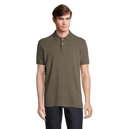 Army - Front - SOLS Unisex Adult Pacific Pique Twin Needle Stitch Polo Shirt