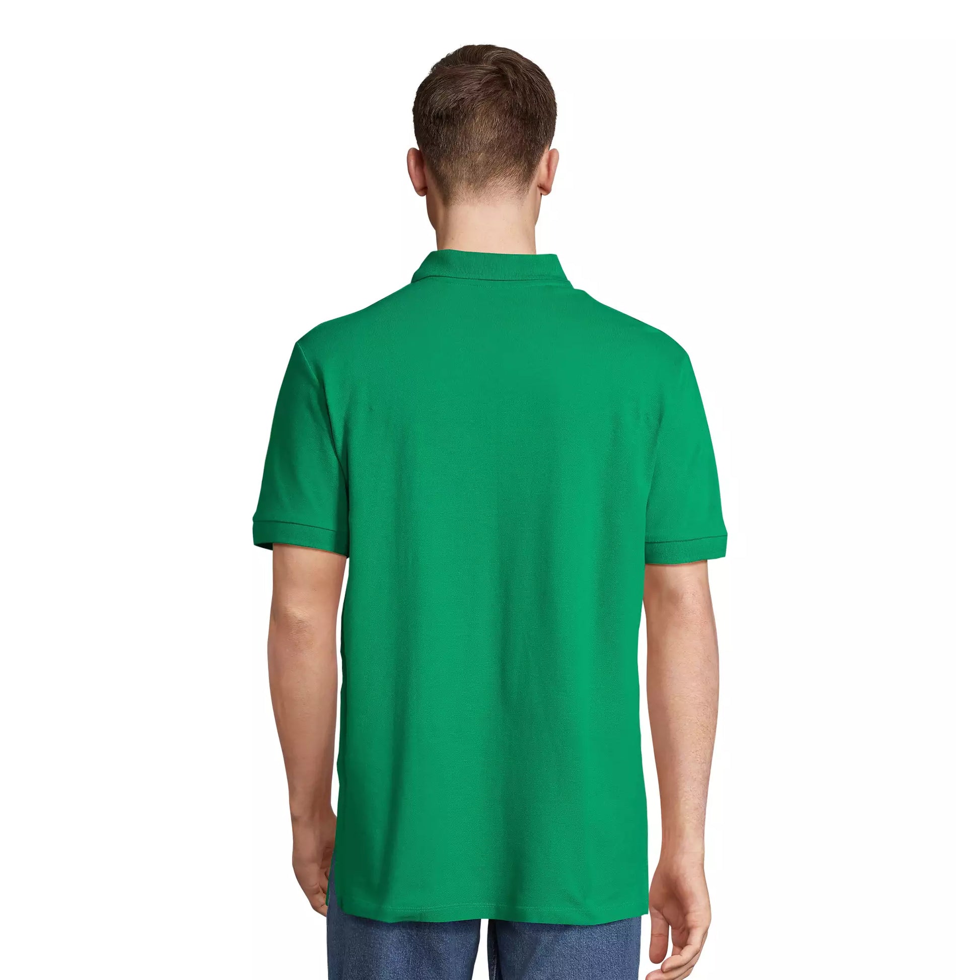 Bright Kelly - Back - SOLS Unisex Adult Pacific Pique Twin Needle Stitch Polo Shirt
