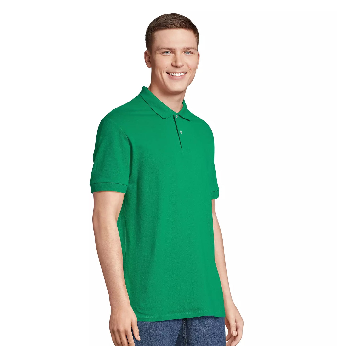 Bright Kelly - Side - SOLS Unisex Adult Pacific Pique Twin Needle Stitch Polo Shirt