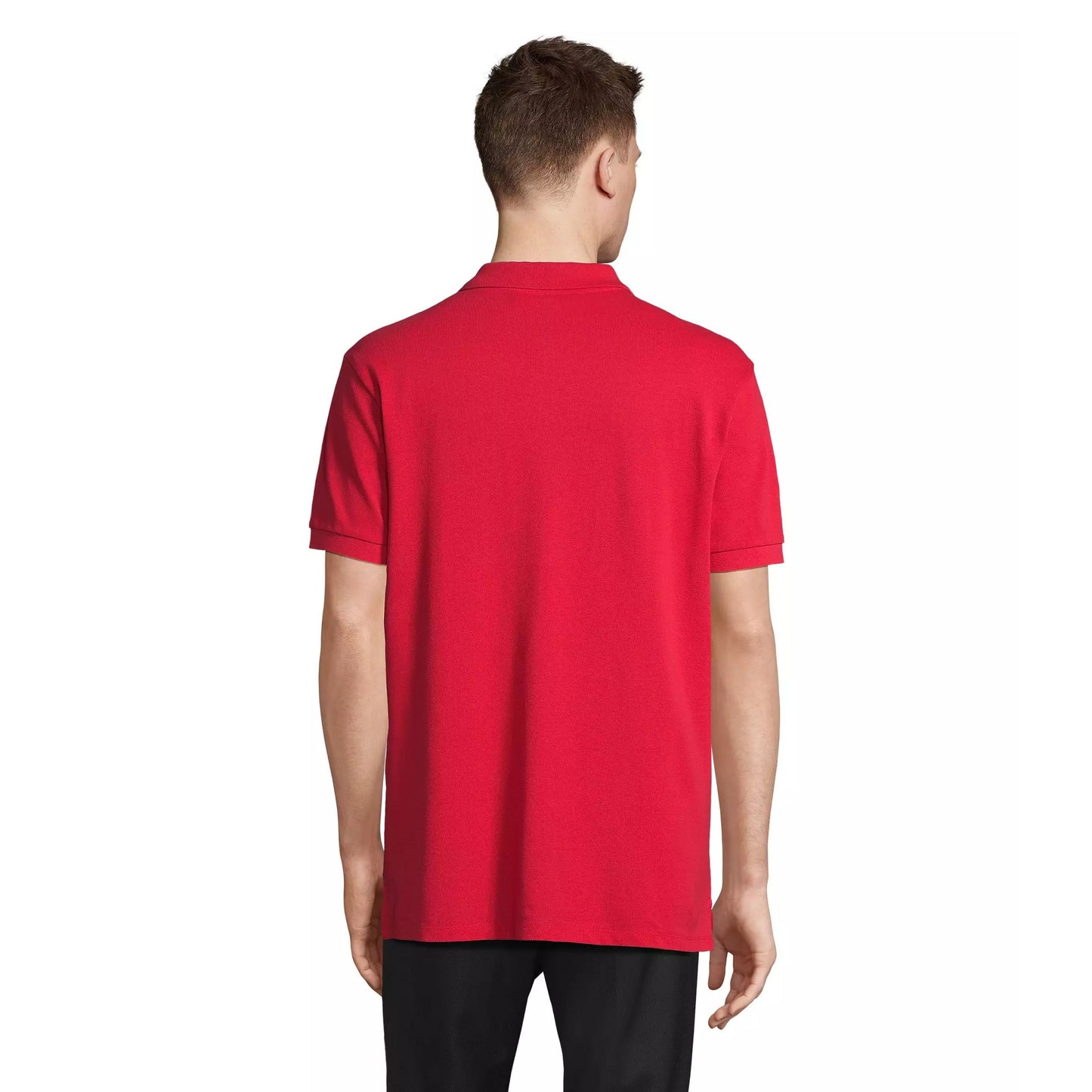Red - Back - SOLS Unisex Adult Pacific Pique Twin Needle Stitch Polo Shirt