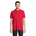 Red - Front - SOLS Unisex Adult Pacific Pique Twin Needle Stitch Polo Shirt