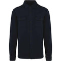 Navy - Front - Native Spirit Unisex Adult Faded Brushed Fleece Overshirt