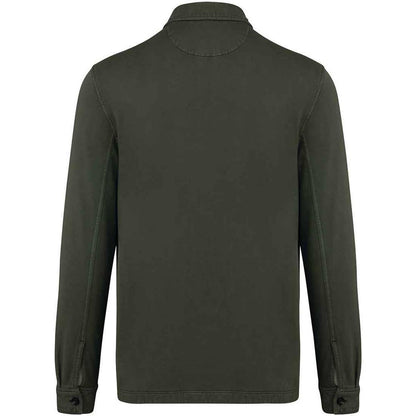 Organic Khaki - Back - Native Spirit Unisex Adult Faded Brushed Fleece Overshirt