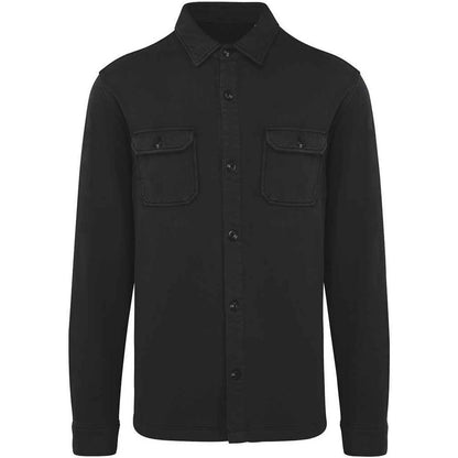 Black - Front - Native Spirit Unisex Adult Faded Brushed Fleece Overshirt