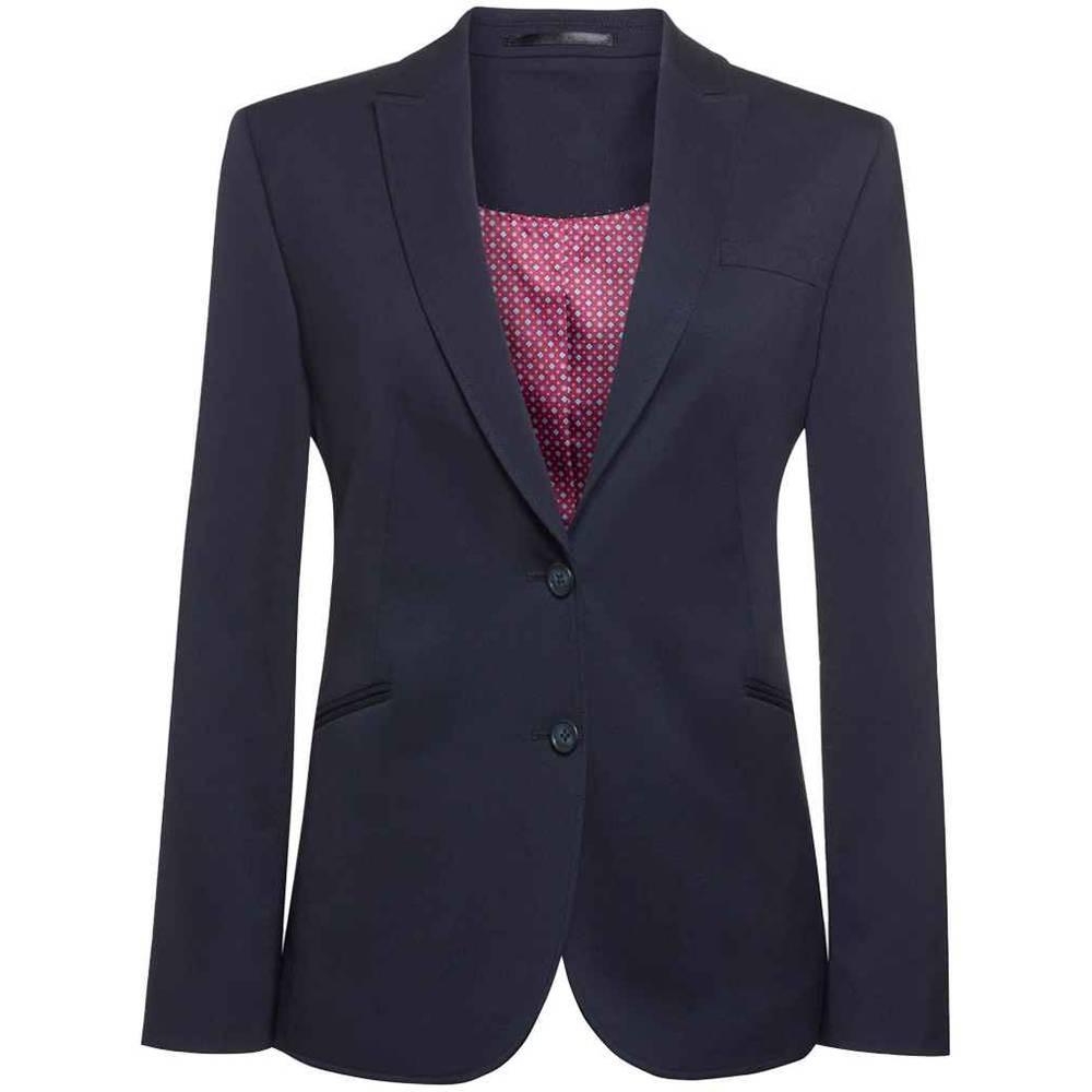 Navy - Front - Brook Taverner Womens-Ladies Eclipse Cordelia Pin Dot Suit Jacket