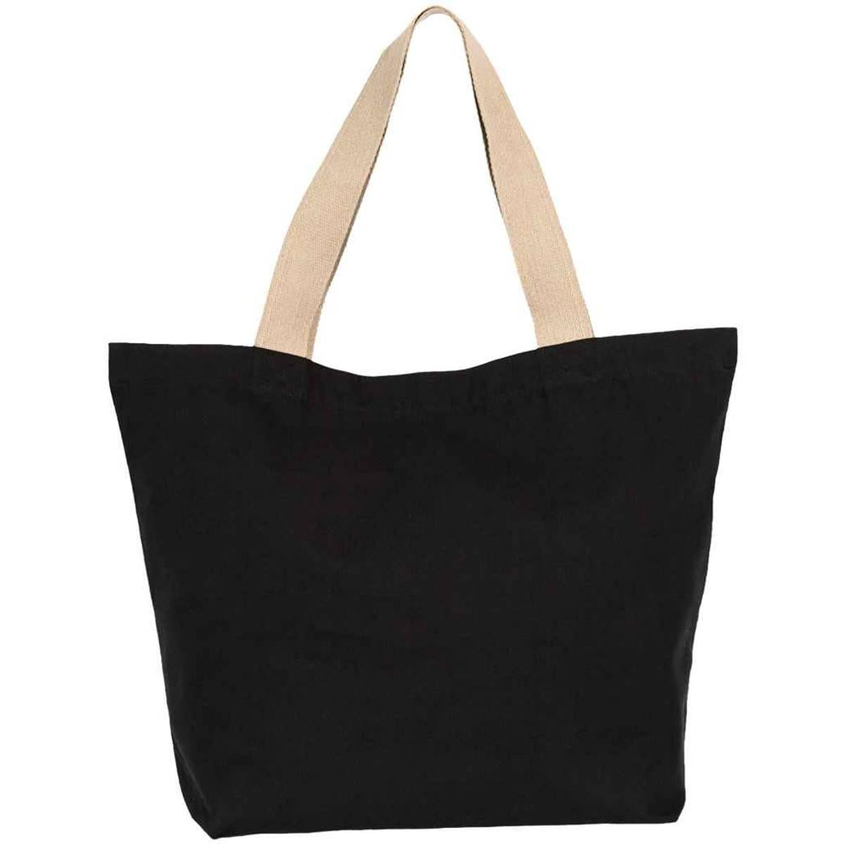 Black Night-Hemp - Front - Kimood Large Recycled Flat Base Tote Bag