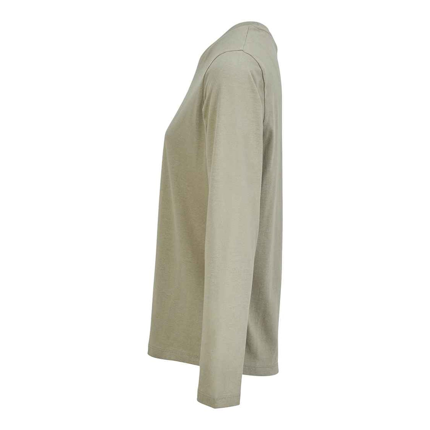 Khaki - Side - SOLS Womens-Ladies Monarch Long-Sleeved T-Shirt
