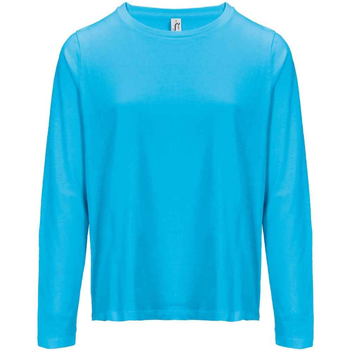 Aqua - Front - SOLS Womens-Ladies Monarch Long-Sleeved T-Shirt