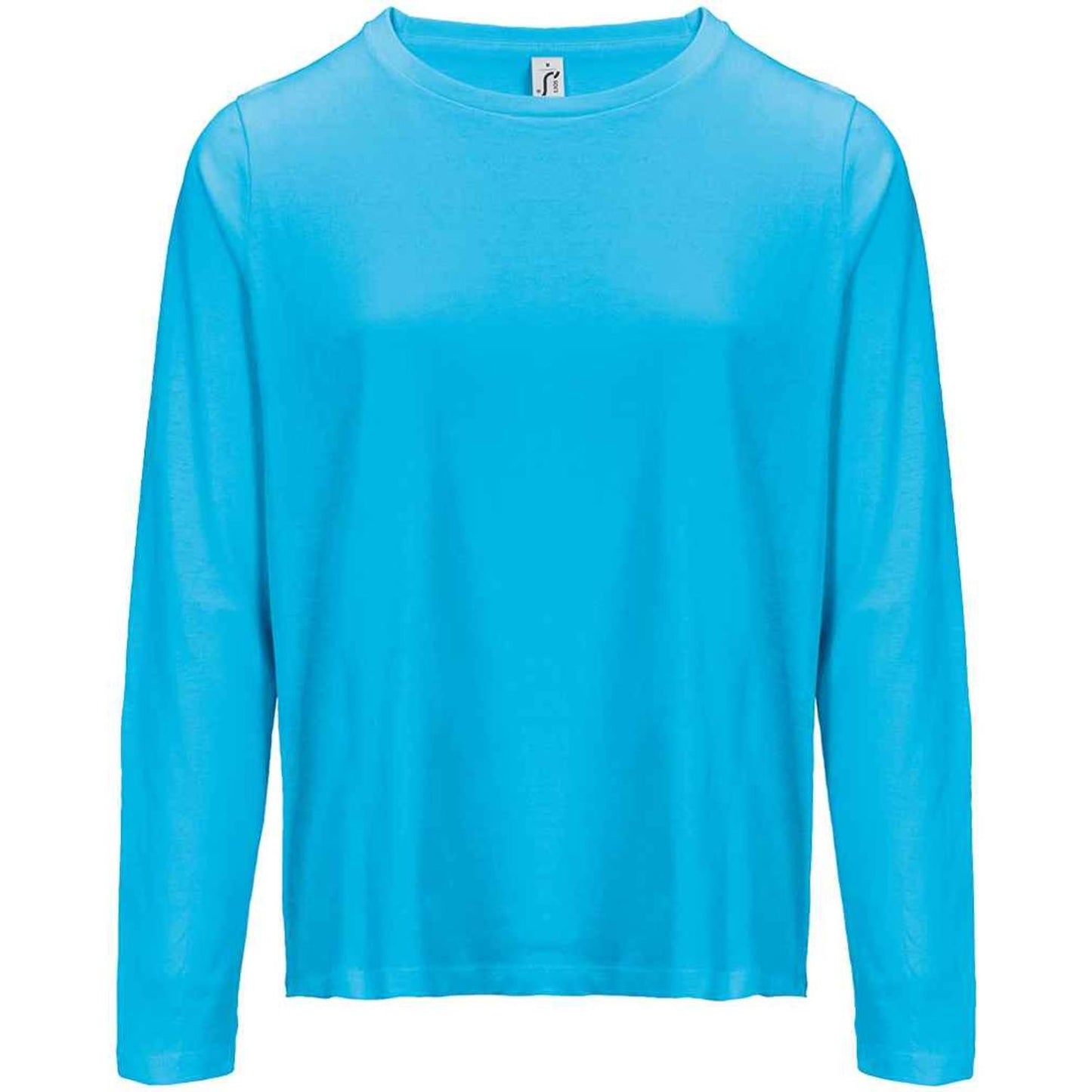 Aqua - Front - SOLS Womens-Ladies Monarch Long-Sleeved T-Shirt