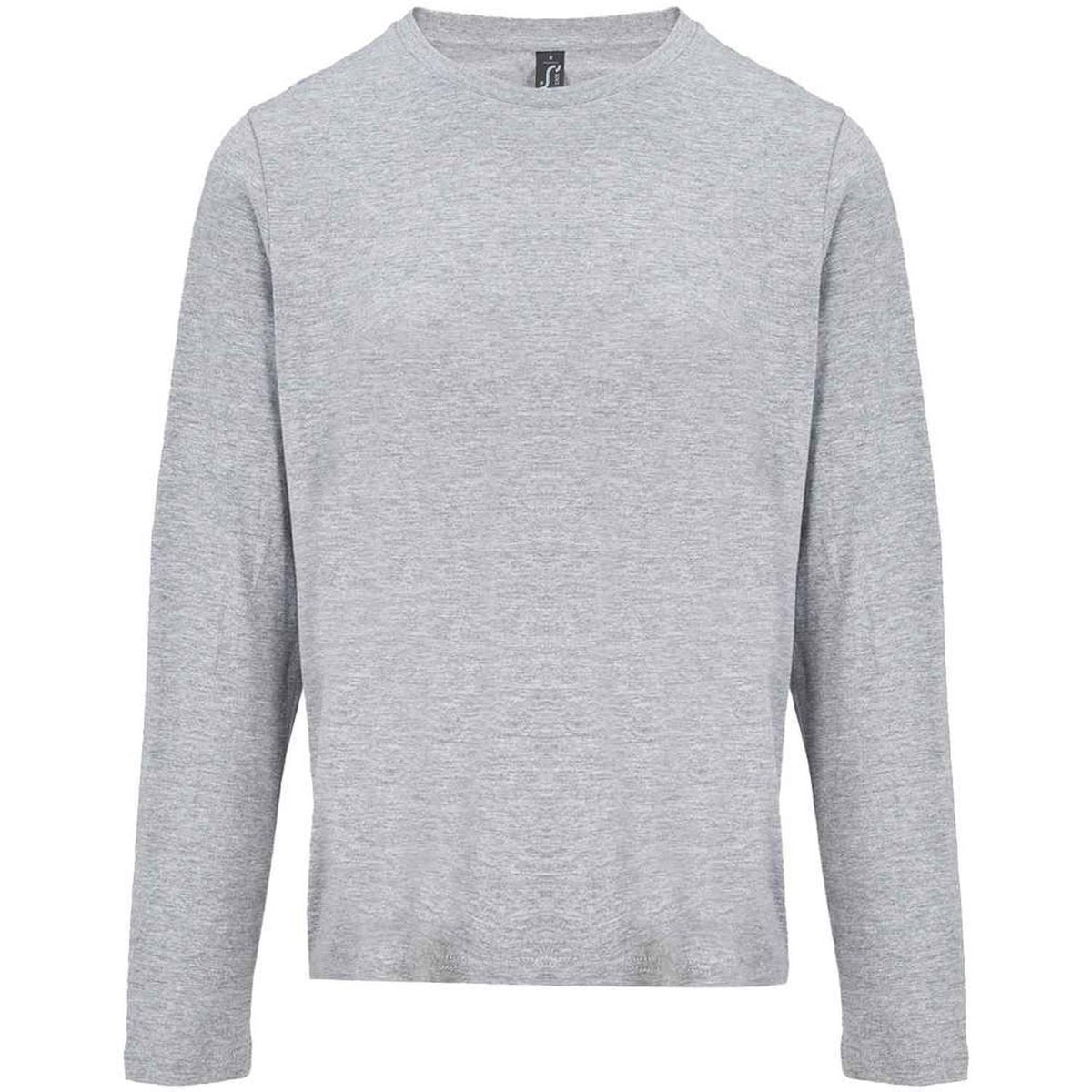 Grey Marl - Front - SOLS Womens-Ladies Monarch Long-Sleeved T-Shirt