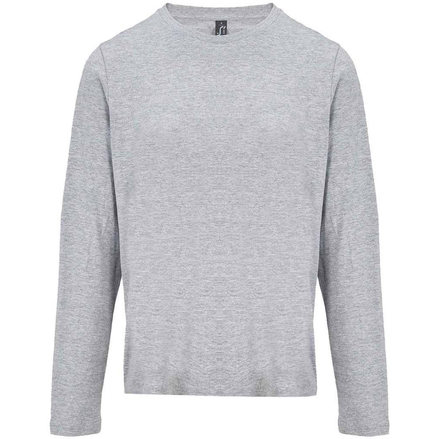 Grey Marl - Front - SOLS Womens-Ladies Monarch Long-Sleeved T-Shirt