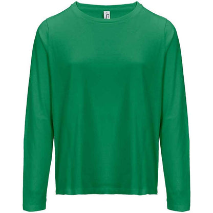 Kelly Green - Front - SOLS Womens-Ladies Monarch Long-Sleeved T-Shirt