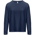 Navy - Front - SOLS Womens-Ladies Monarch Long-Sleeved T-Shirt