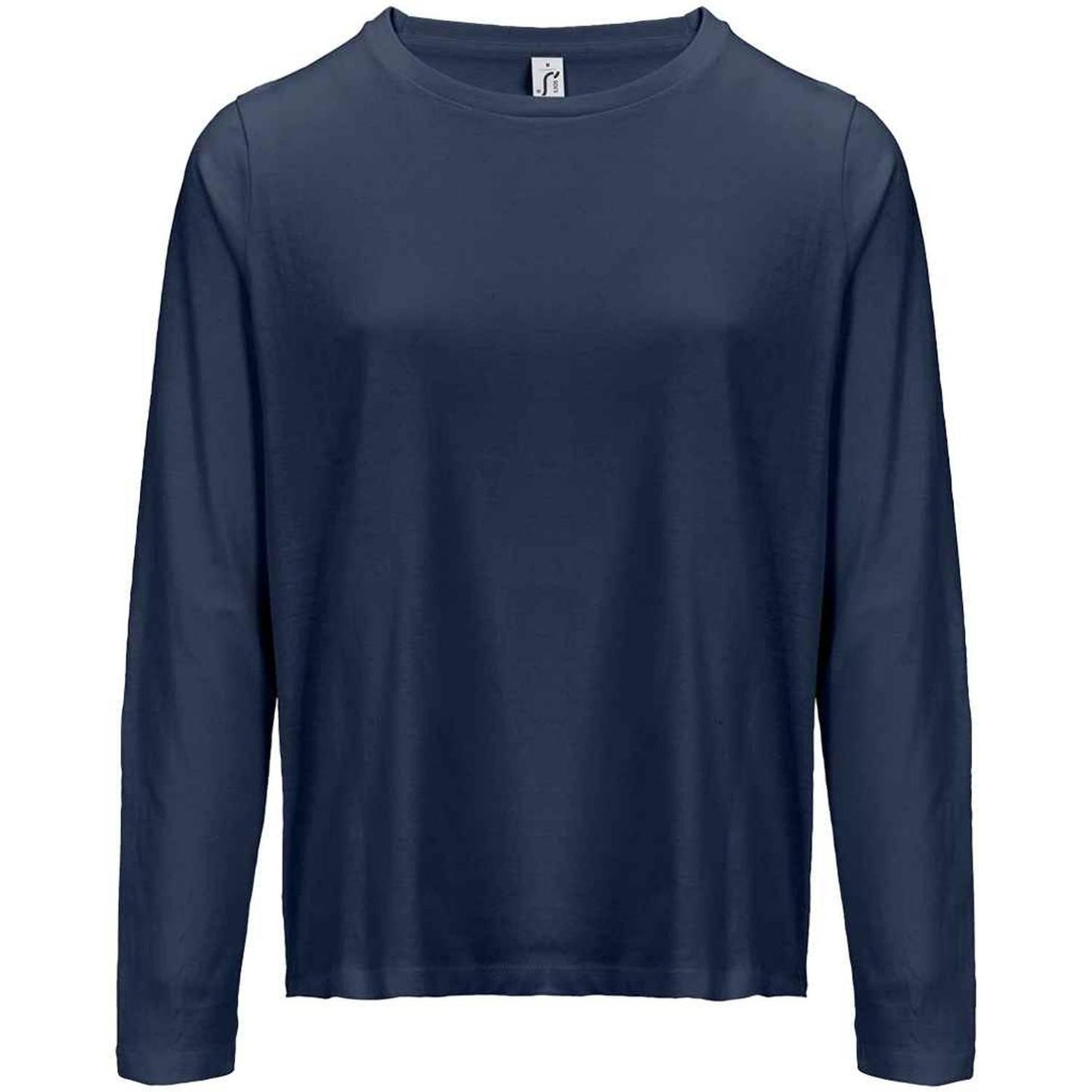 Navy - Front - SOLS Womens-Ladies Monarch Long-Sleeved T-Shirt