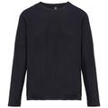 Deep Black - Front - SOLS Womens-Ladies Monarch Long-Sleeved T-Shirt